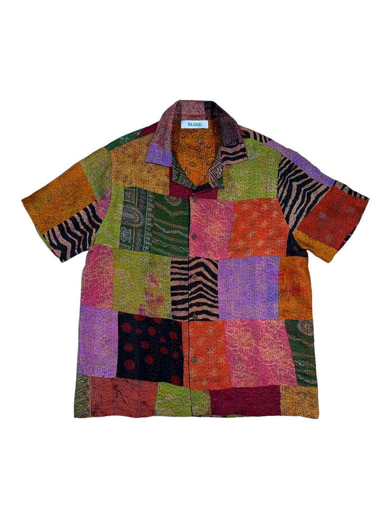 Patch silk kantha shirt