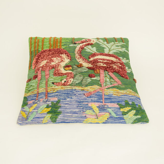 Kelim flamingo cushion