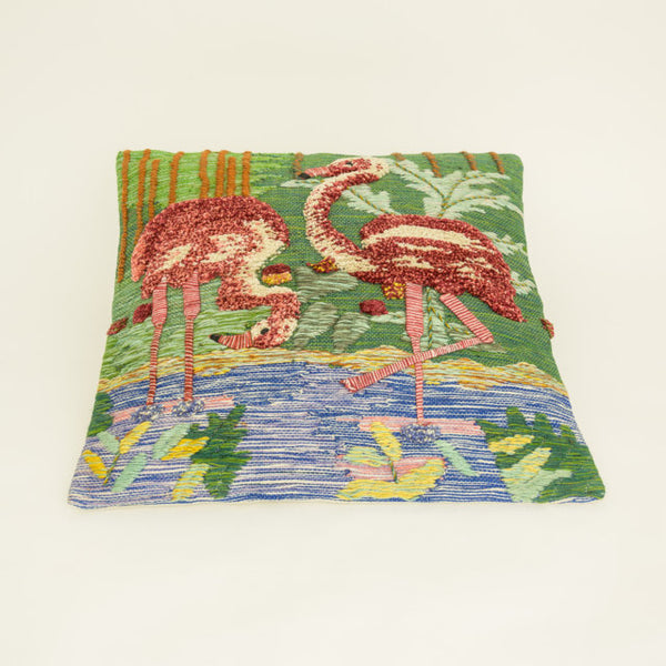 Kelim flamingo cushion