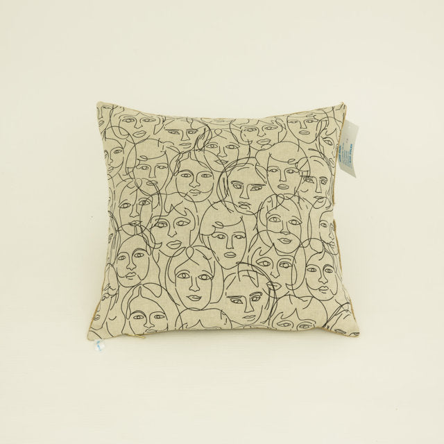 Small bicolor people cushion